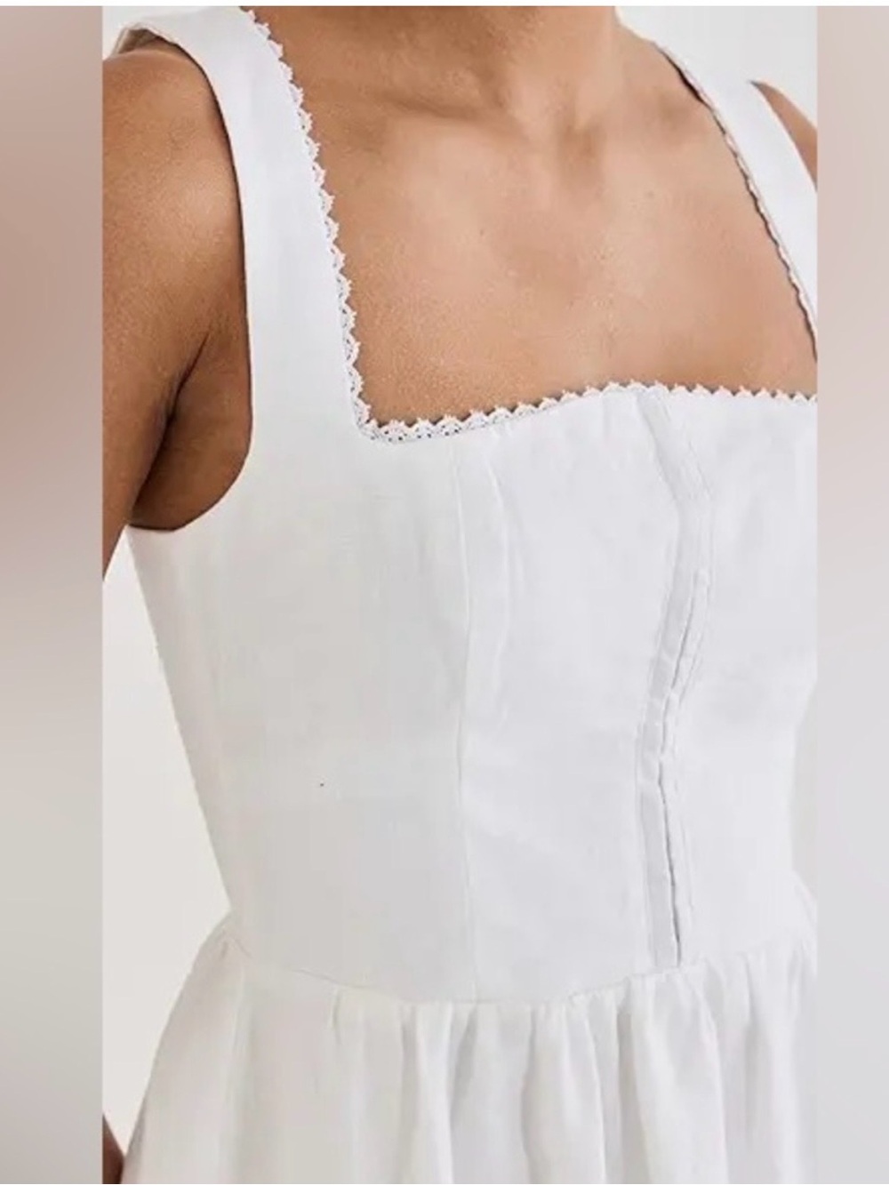 Reformation Tagliatelle White Off-the-Shoulder Linen Midi Dress - Picture 3 of 11